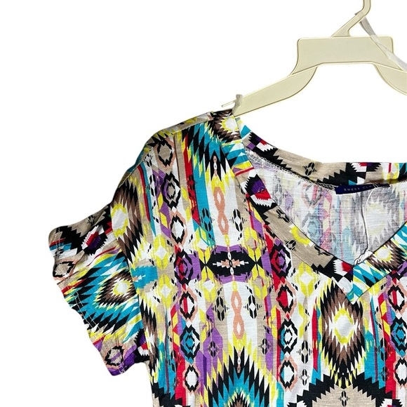 Boho Aztec Colorful Geometric Print Women's Top Size Small Medium - Picture 3 of 6